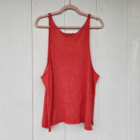 WILDFOX Don't Become A Shark Snack Swim Safely Tank Top Large Armholes Red Small - Picture 3 of 7